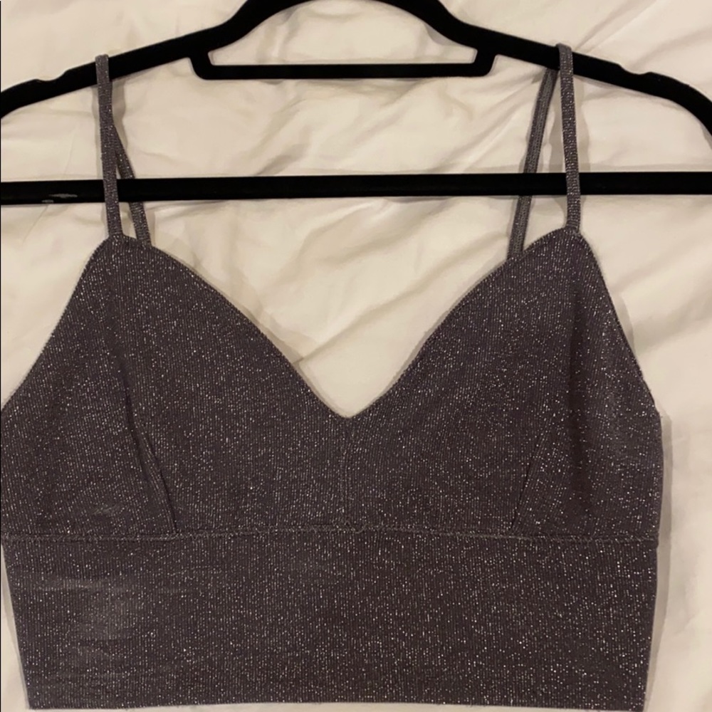 Sparkly Gray Crop top